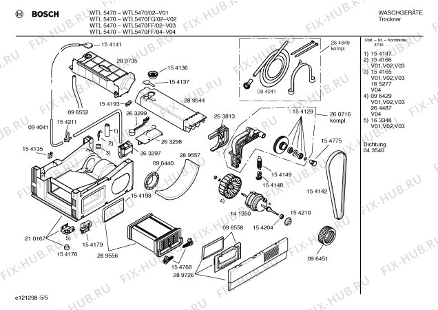 Схема №2 WTL5470 с изображением Инструкция по эксплуатации для электросушки Bosch 00518774
