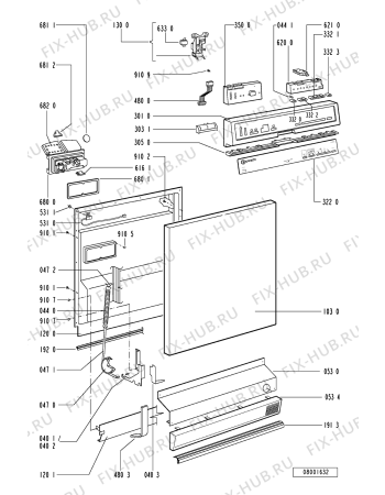 Схема №2 GSF 7197 TW-WS с изображением Обшивка для посудомойки Whirlpool 481245370665