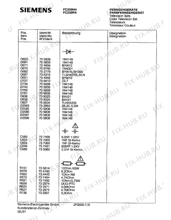 Схема №4 FC209R4 с изображением Инструкция по эксплуатации для жк-телевизора Siemens 00530789