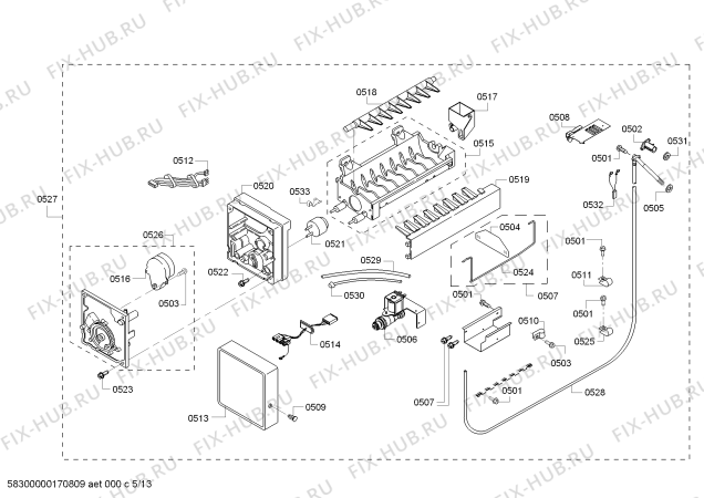 Схема №10 KBUDT4275E с изображением Клапан для посудомойки Bosch 00422407