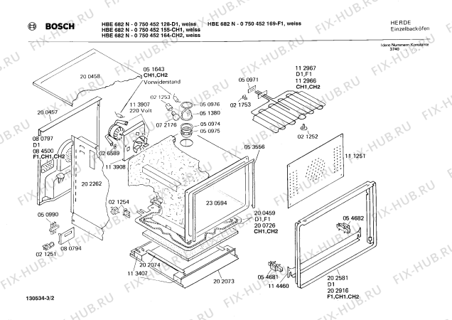 Схема №2 0750452169 HBE682U с изображением Панель для электропечи Bosch 00115207