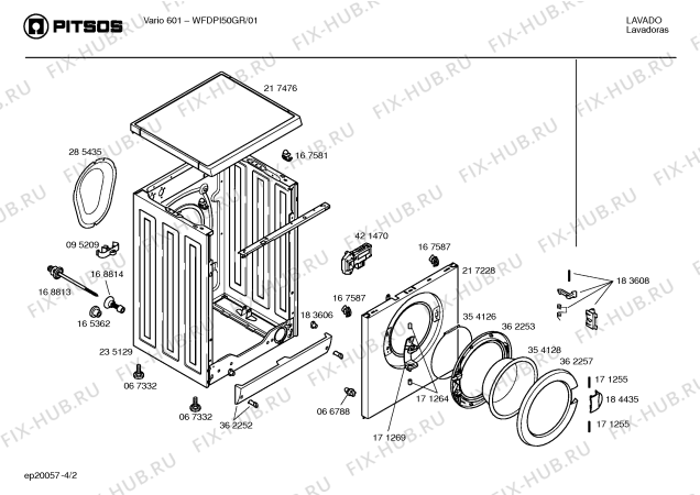 Схема №4 WXB560HK SIWAMAT XB 560 с изображением Кнопка для стиральной машины Siemens 00186793