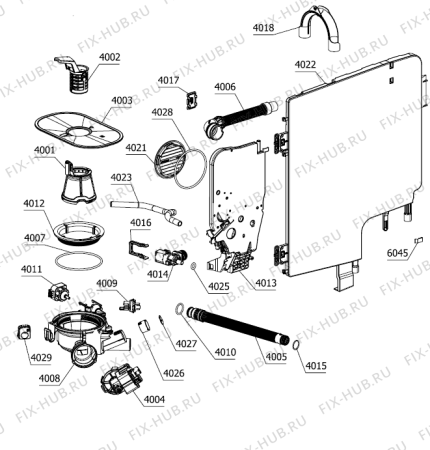 Взрыв-схема посудомоечной машины Asko DFI646G (728549, DW40.2) - Схема узла 04