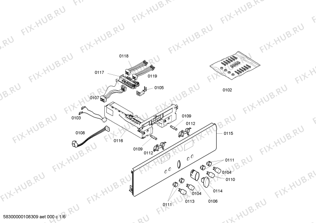 Схема №3 B4540N0 с изображением Панель управления для плиты (духовки) Bosch 00444017