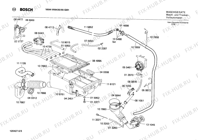 Взрыв-схема стиральной машины Bosch V69435 V694 - Схема узла 05