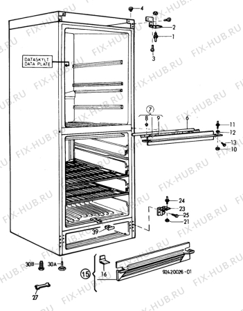 Взрыв-схема холодильника Privileg 014671-2 - Схема узла C10 Cabinet