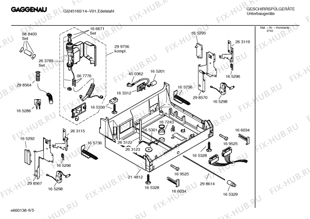 Схема №3 GI255160 с изображением Инструкция по эксплуатации Gaggenau для посудомоечной машины Bosch 00529956
