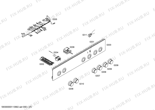 Схема №3 FRT4200E с изображением Панель управления для духового шкафа Bosch 00662490
