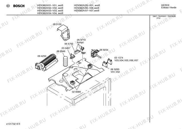 Схема №4 HEN582A с изображением Панель для духового шкафа Bosch 00285478