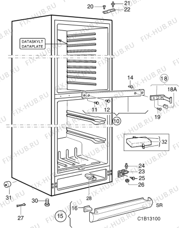Взрыв-схема холодильника Electrolux AR8015B - Схема узла C10 Cabinet