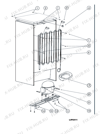 Взрыв-схема холодильника Hotpoint-Ariston RMB1185SB (F066597) - Схема узла