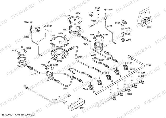 Взрыв-схема плиты (духовки) Bosch PCL755DBY - Схема узла 02