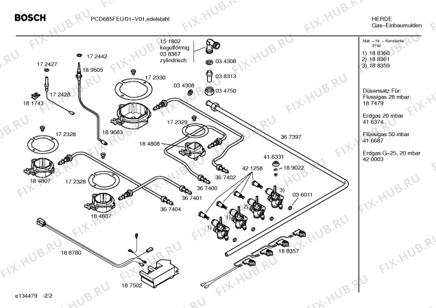 Взрыв-схема плиты (духовки) Bosch PCD685FEU Bosch - Схема узла 02