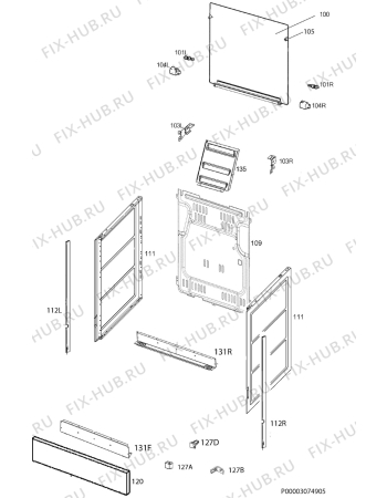 Взрыв-схема плиты (духовки) Zanussi ZCG21201WA - Схема узла Housing 001