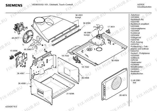 Схема №4 HB38555 с изображением Инструкция по эксплуатации для духового шкафа Siemens 00582450