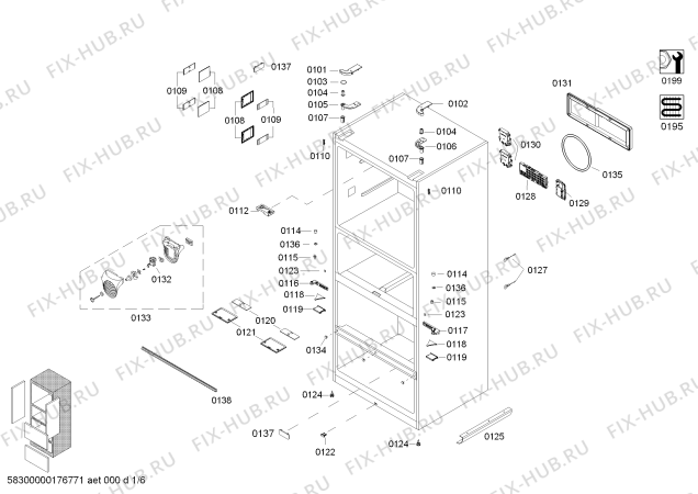 Схема №3 KM40FA30TI с изображением Дверь для холодильной камеры Siemens 00713274