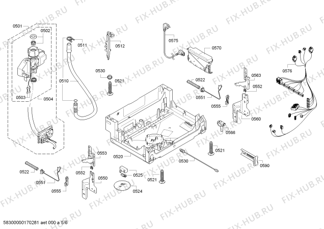 Схема №4 SMV50E80EU с изображением Передняя панель для посудомоечной машины Bosch 00705738