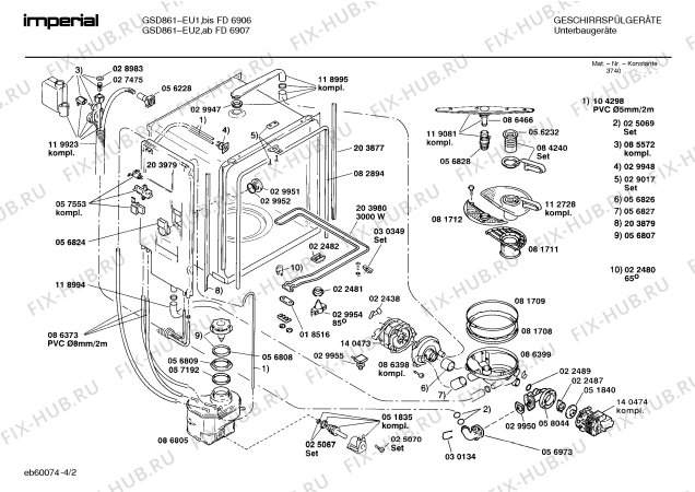 Взрыв-схема посудомоечной машины Imperial GSD861 - Схема узла 02