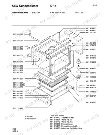 Взрыв-схема плиты (духовки) Aeg COMP. 5150E-M - Схема узла Section1