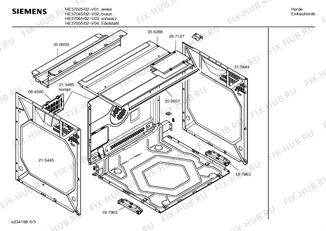 Схема №5 HEN5722 с изображением Переключатель режимов для плиты (духовки) Siemens 00483508