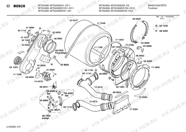 Схема №3 WTA2400DC WTA2400 с изображением Панель для электросушки Bosch 00119207