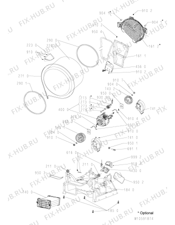Схема №1 AZB 9782 с изображением Блок управления для стиральной машины Whirlpool 481010592014