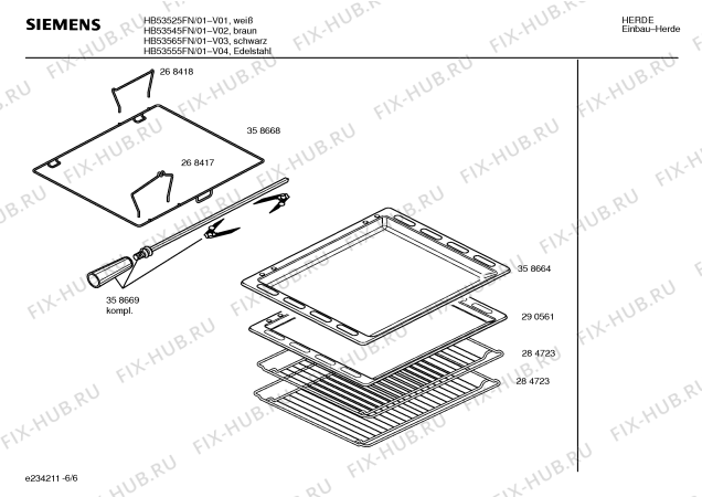 Схема №3 HB53565FN с изображением Инструкция по эксплуатации для плиты (духовки) Siemens 00581302