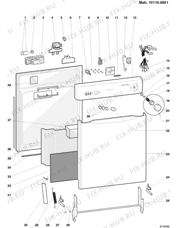 Взрыв-схема посудомоечной машины Ariston LSE620TEU (F023447) - Схема узла