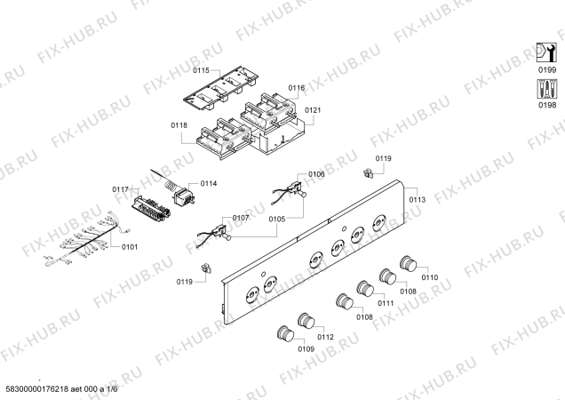 Схема №6 5HD31050 с изображением Панель управления для плиты (духовки) Bosch 00749473