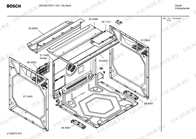 Схема №4 HBN6372FN с изображением Линза для духового шкафа Bosch 00182871