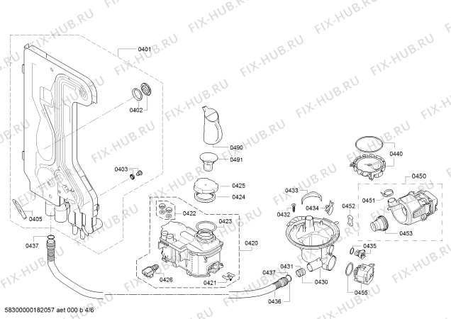 Схема №5 VVD53N03EU с изображением Силовой модуль запрограммированный для посудомойки Bosch 12004000