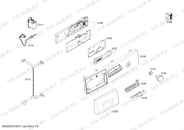 Схема №1 WLX20220IT Bosch Classixx 5 с изображением Ручка для стиральной машины Bosch 00658067