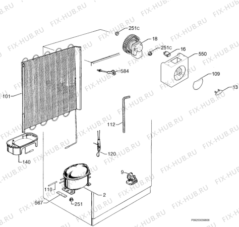 Взрыв-схема холодильника Aeg Electrolux S61330DT0 - Схема узла Cooling system 017