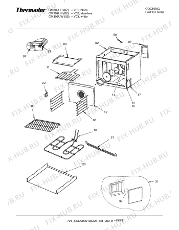 Схема №11 CM301US с изображением Чехол для плиты (духовки) Bosch 00368494