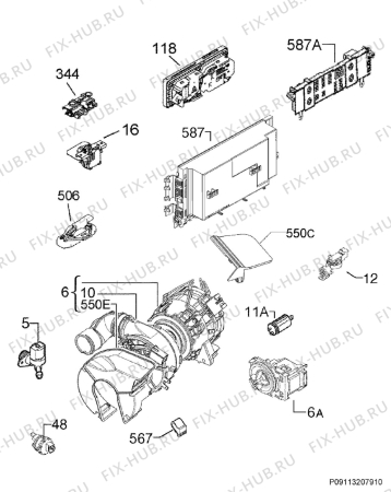 Взрыв-схема посудомоечной машины Electrolux ESF4520ROW - Схема узла Electrical equipment 268