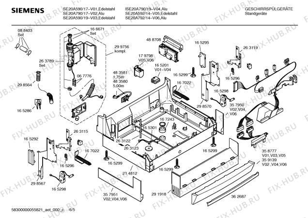 Схема №3 SE20A590 HiSense с изображением Инструкция по эксплуатации для посудомоечной машины Siemens 00584280