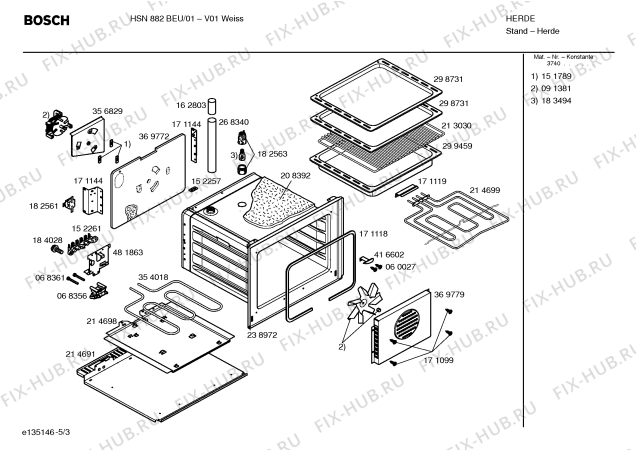 Взрыв-схема плиты (духовки) Bosch HSN882BEU - Схема узла 03