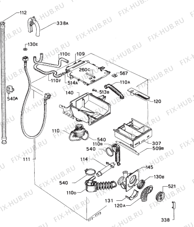 Взрыв-схема стиральной машины Zanussi FE4000 - Схема узла Hydraulic System 272