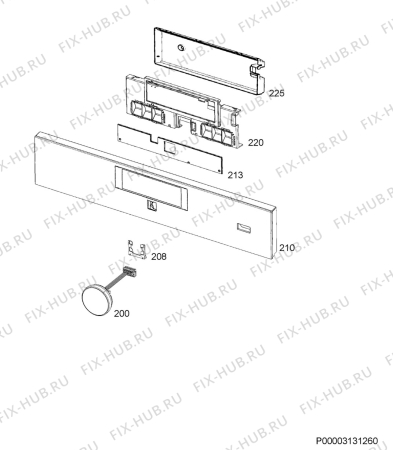 Взрыв-схема плиты (духовки) Aeg BSR882320W - Схема узла Command panel 037