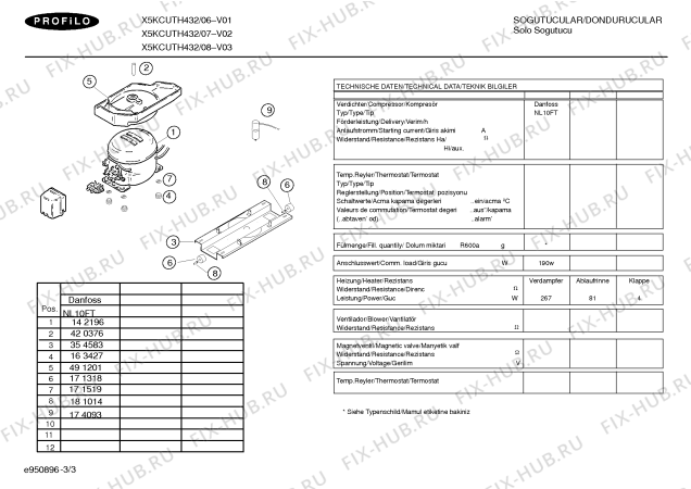 Взрыв-схема холодильника Thomson X5KCUTH432 - Схема узла 03