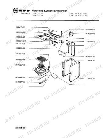 Взрыв-схема плиты (духовки) Neff 1134043401 3404/311HT - Схема узла 03