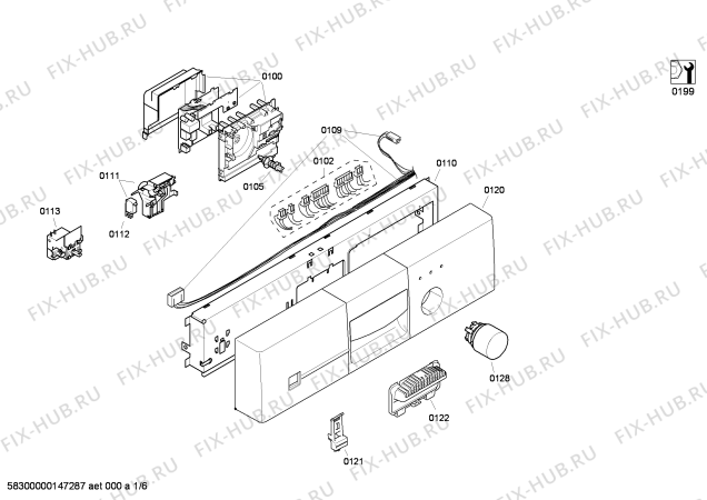 Схема №3 3VN300BD с изображением Передняя панель для посудомойки Bosch 00700096