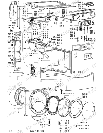Схема №2 712 WT/WT с изображением Обшивка для стиральной машины Whirlpool 481245214739