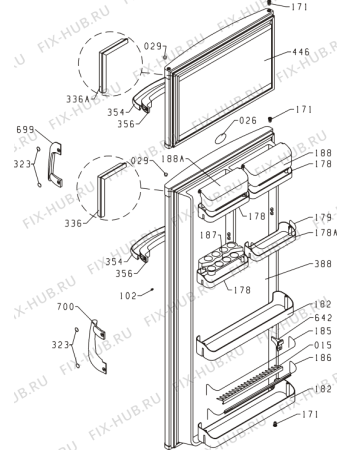 Схема №4 RF6325B (157050, HZS3266) с изображением Дверка для холодильной камеры Gorenje 188674