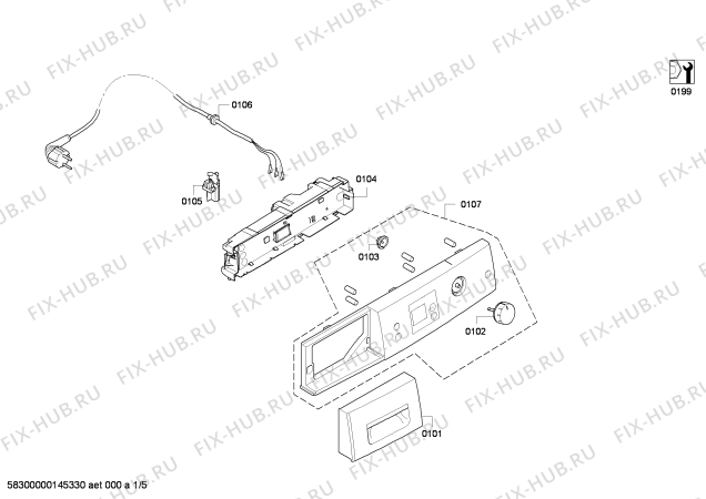 Схема №2 WTS86511TR с изображением Панель управления для электросушки Bosch 00667502