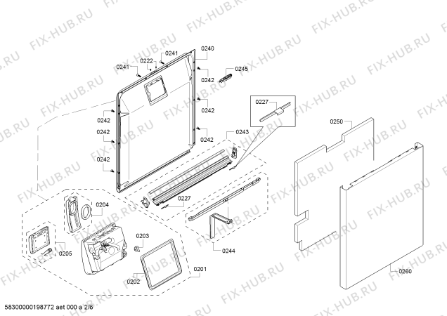 Взрыв-схема посудомоечной машины Kenmore S38KMM32N Kenmore Elite - Схема узла 02