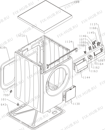 Схема №3 W8403 (489746, PS10/25100) с изображением Обшивка для стиралки Gorenje 489799