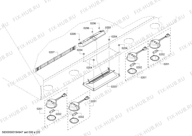 Схема №2 PH60GS Thermador Professional с изображением Панель для плиты (духовки) Bosch 00715679