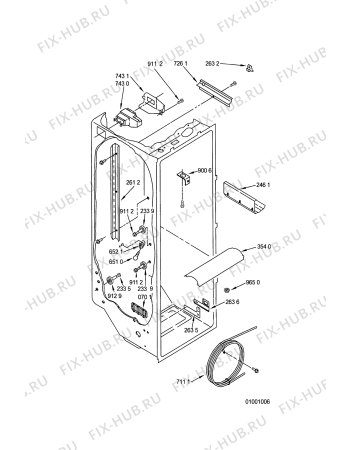 Схема №6 KGN 7050 с изображением Обрамление полки для холодильной камеры Whirlpool 481941879356