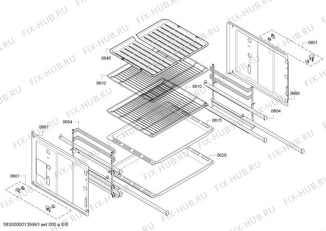 Взрыв-схема плиты (духовки) Bosch HBA58T650A - Схема узла 06